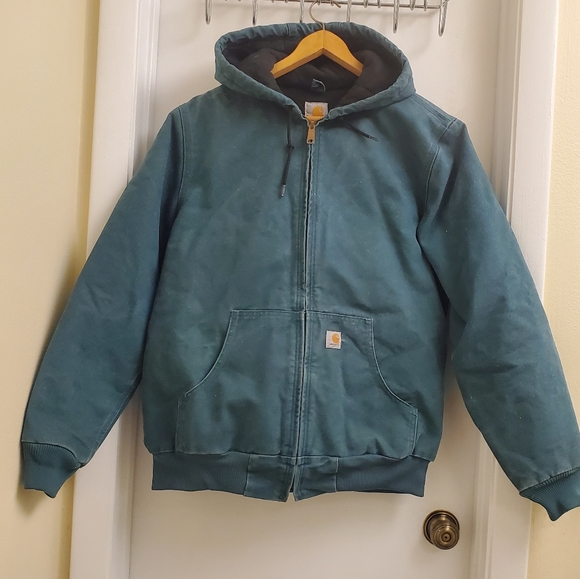Carhartt Jackets & Coats Rare Vintage Green Carhartt Quilted Fleece Lined Canvas Jacket Size